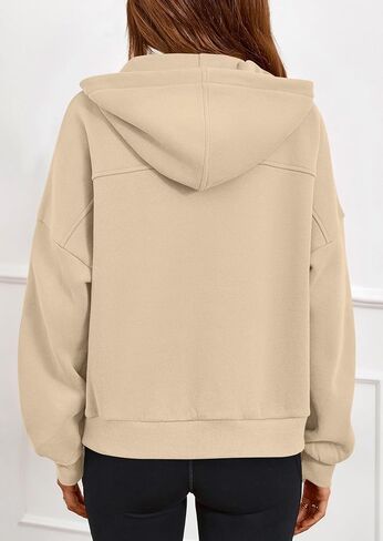 هوديس من Prettygarden Womens اقتصاص Sweece Sweece Sweece 2025 Fall Fashion Quarter Zip Pullover Long Sleeve Tops Winter Clothes in Saudi Arabia