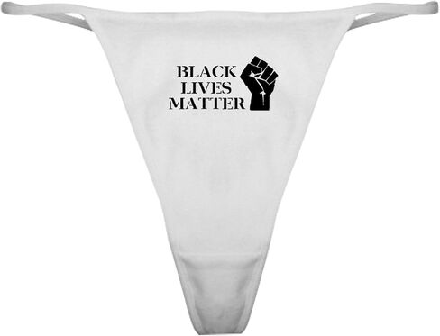 CafePress Black Lives Matter Raised Clenched Classic Thong Underwear, Womens Panties in Saudi Arabia