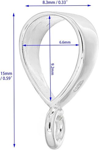 1PC Sterling Silver Slider Pendant Clasp Bail Connector with Open Loop in Saudi Arabia