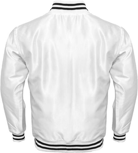 Varsity Letterman Baseball Bomber Vintage Retro All Poly Satin Jacket in Kuwait