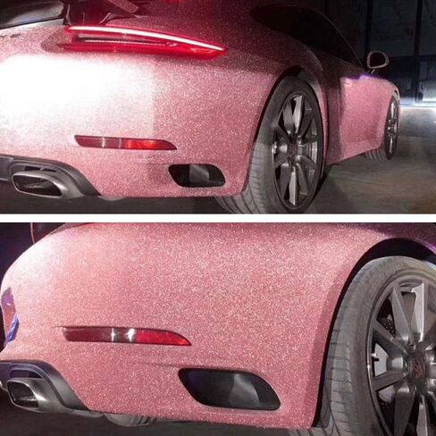 Sparkle Silver Car Vinyl Wrap Glitter Silver Vinyl Wrap Silver Diamond Finished Vehicle DIY Adhesive Vinyl Wrap Roll, 11.81'' x 78.74'' in Saudi Arabia