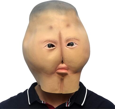 Novelty Funny Mask Latex , Spoof Butt Head mask Adults Ass Halloween Party Costume Accessory Prop Cosplay,Brown in Saudi Arabia
