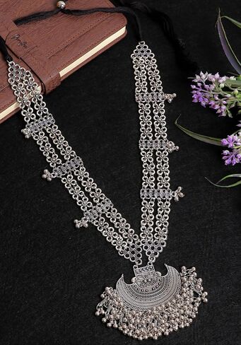 Statement Ethnic Indian Silver Oxidized Boho Fashion Handmade Afghani Tribal Necklace Jewelry in Saudi Arabia