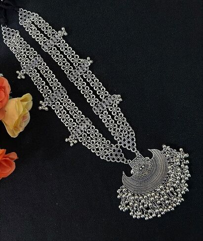 Statement Ethnic Indian Silver Oxidized Boho Fashion Handmade Afghani Tribal Necklace Jewelry in Saudi Arabia