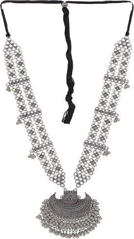 Statement Ethnic Indian Silver Oxidized Boho Fashion Handmade Afghani Tribal Necklace Jewelry in Saudi Arabia