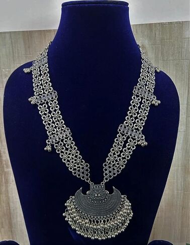 Statement Ethnic Indian Silver Oxidized Boho Fashion Handmade Afghani Tribal Necklace Jewelry in Saudi Arabia