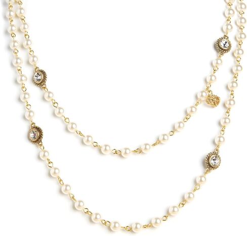 Virgins Saints & Angels 6mm Pearl Crystal Multi-Strand Layered Wrap Necklace for Women, Luxury Fashion Statement Jewelry in Saudi Arabia