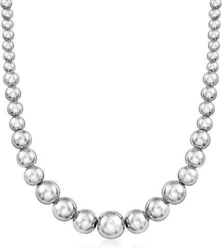 Ross-Simons Italian 6-14mm Sterling Silver Bead Necklace Tradlace in Saudi Arabia