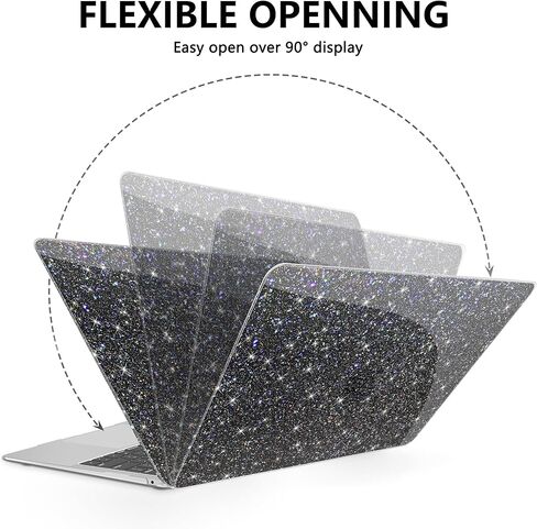 متوافق مع حافظة MacBook Air مقاس 13 بوصة 2022 2021 2020 2019 2018 إصدار M1 A2337 A2179 A1932، حافظة صلبة بتصميم لؤلؤي لامع + واقي شاشة + غطاء لوحة مفاتيح، طباعة جلد الفهد in Kuwait