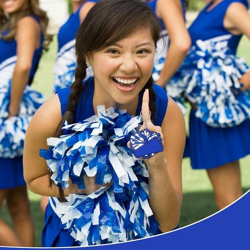 Tondiamo 20 Pcs Megaphone Cheer Bag Tag Bulk Cheerleader Pom Pom Bag Tag DIY Cheerleading Acrylic Luggage Keychains Gift(Blue) in Saudi Arabia