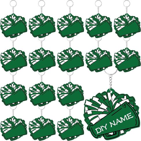 Tondiamo 20 Pcs Megaphone Cheer Bag Tag Bulk Cheerleader Pom Pom Bag Tag DIY Cheerleading Acrylic Luggage Keychains Gift(Blue) in Saudi Arabia