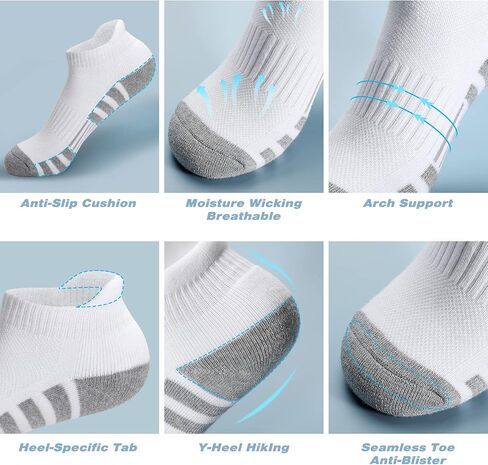 Men’s Athletic Socks Ankle Socks Cushioned Breathable Low Cut Tab Sports Running Socks for Women and Men in Saudi Arabia