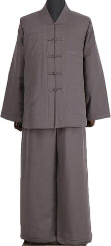 Monk Kung fu Buddhist Robe Meditation Long Gown Suit,Monk Robe Winter Short Coat Thick Warm Men and Women Monk Robe in Saudi Arabia