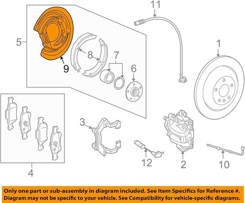 Mercedes-Benz 164 423 02 20, Parking Brake Backing Plate in Saudi Arabia