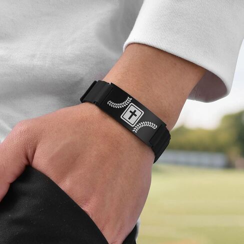 Baseball Gifts for Boys Son Coach Team Kids Player Silicone Baseball Bracelet Party Favors Religious Christian Adjustable Jewelry Gifts Inspirational Bible Verse Cross Bracelet for Man,Sports in Saudi Arabia