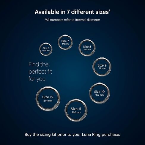 Luna Ring Sizing Kit for AI Smart Ring – No Subscription, 24x7 Sleep, Activity, Readiness, Stress & Menstrual Tracking, AI Coach, High Accuracy, Health & Performance Metrics, Biohackers in Saudi Arabia