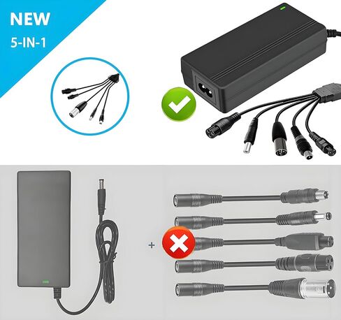 42V 2A شاحن بديل لبطارية 36 فولت سكوتر Ebike Lithium ، 5 في 1 شاحن سكوتر لـ Gotrax ، Jetson ، Swagtron ، Brid ، Segway ، Razor ، Sisigad ، Xiaomi ، Ninebot in Saudi Arabia