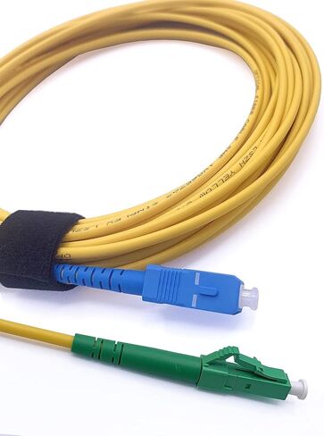 3m /9.84ft Fiber Optic Cable LC/APC to SC/UPC Singlemode Simplex, 9/125μm LSZH Optical Patchcord Yellow 3 Meter in Saudi Arabia
