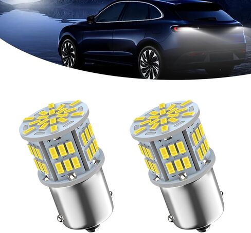 2 PCS 1156 LED Turn Signal Light, 6800K Single Contact Super Bright Bulb, Tail Parking Light Reversing Light Replacement, Universal Lighting Accessory for Cars (White) in Saudi Arabia