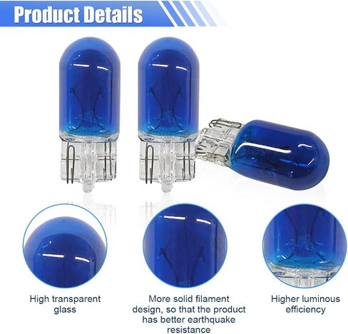 100PCS T10 194 Car Brake Light Turn Signal Bulbs - 12V 5W 168 2825 W5W Miniature Bulb Taillight Car Flat Foot Mini Lights - Halogen Width Indicator Lights Replacement Bulbs for Cars (Amber) in Saudi Arabia