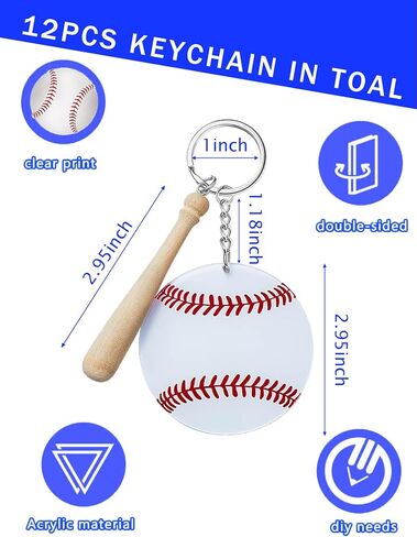 24 Set Softabll Baseball Callball Associory Gifts 12 Keychain Bag Bag Tag 12 Hair Ties Bracelets for Party Team in Kuwait