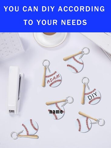 24 Set Softabll Baseball Callball Associory Gifts 12 Keychain Bag Bag Tag 12 Hair Ties Bracelets for Party Team in Kuwait