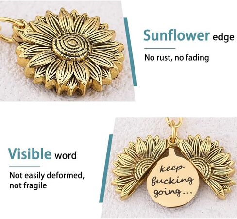 Keep Going Sunflower Keychain for Women Men Encouragement Motivational Gift for Boys Girls Birthday Christmas Gifts in Saudi Arabia