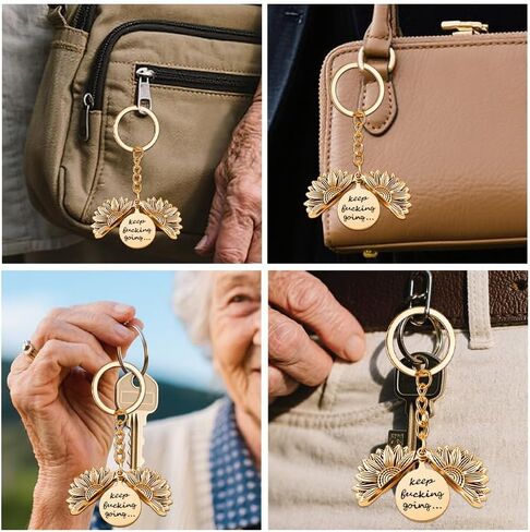 Keep Going Sunflower Keychain for Women Men Encouragement Motivational Gift for Boys Girls Birthday Christmas Gifts in Saudi Arabia