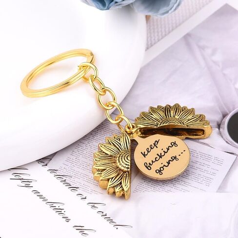 Keep Going Sunflower Keychain for Women Men Encouragement Motivational Gift for Boys Girls Birthday Christmas Gifts in Saudi Arabia