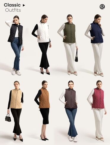 Women's Vest, Quilted Puffer Water-Resistant Zip With Pockets in Saudi Arabia
