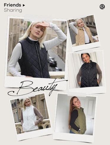 Women's Vest, Quilted Puffer Water-Resistant Zip With Pockets in Saudi Arabia