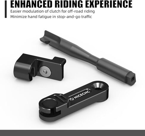 NICECNC One Finger Clutch Arm Single Finger Clutch Compatible with Kawasaki KLR650 2008-2024, Aluminium, Steel, Nylon, Anodized, Klr 650 Accessories, Black in Saudi Arabia