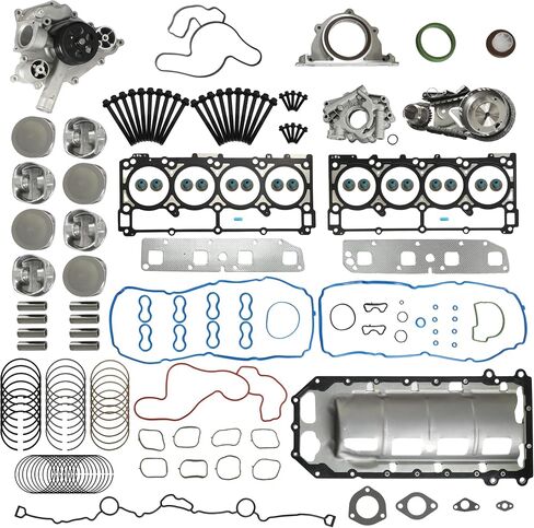 5.7 Engine Rebuild Overhaul Kit Piston Kit With Water Pump & Oil Pump Fit For Jeep Commander Grand Cherokee Chrysler Aspen 300 Dodge Ram 1500 2500 3500 Durango 5.7L 2003-2008 Replace #HS26284PT1 in Saudi Arabia