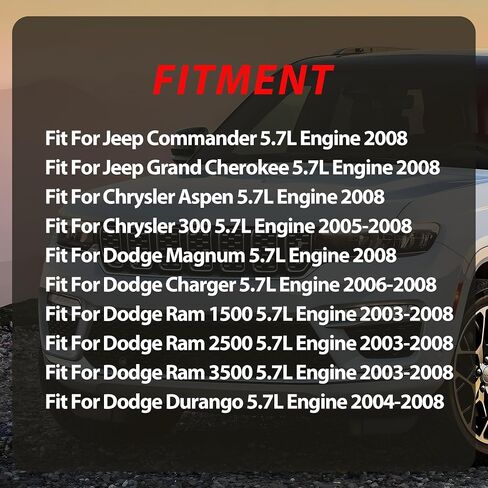 5.7 Engine Rebuild Overhaul Kit Piston Kit With Water Pump & Oil Pump Fit For Jeep Commander Grand Cherokee Chrysler Aspen 300 Dodge Ram 1500 2500 3500 Durango 5.7L 2003-2008 Replace #HS26284PT1 in Saudi Arabia