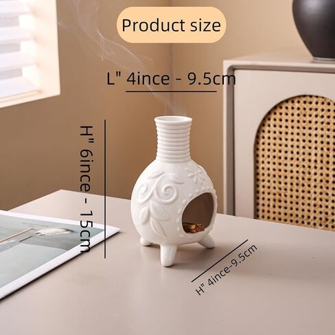Ceramic Palo Santo Holder - Small Chiminea Incense Burner for Meditation, Energy Cleansing, | Palo Santo Holder for lncense Burner,Candle,Sage Burner | lder Gifts for Meditation & Yoga in Saudi Arabia