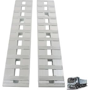 60x12 Aluminum Ramps Trailer Ramps 1 Pair Ramps Hook End, Silver in Kuwait