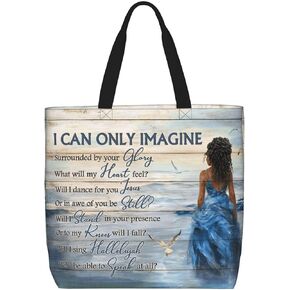 African American Women Fashion Tote Bag, Black Women Large Shoulder Bag with Zipper, Ideal for Office Grocery Travel in Saudi Arabia