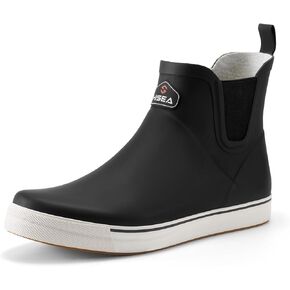 HISEA Men's Deck Boots Ankle Rain Boots Waterproof Rubber Saltwater Fishing Boot for Sailing in Saudi Arabia