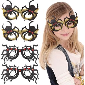 4 Pcs Halloween Glasses Glitter Spider Rhinestone Women Men Funny Party Supplies Decorations Accessories in Kuwait
