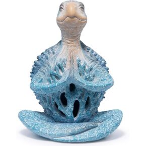Hodao Set of 2 Sea Turtle Yoga Figurines Decorations Summer Meditating Sea Turtle Decor Spring Garden Turtle Crafts Sea Turtle for Home Office Decorations in Kuwait