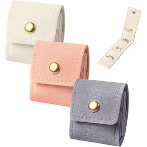 3PCS Mini Travel Jewelry Bag, Mini Travel Jewelry Roll Bag with Buckle,Portable Foldable Travel Jewelry Organizer Case,Small Jewelry Box for Earrings, Rings, Necklaces in Saudi Arabia