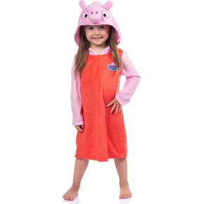 INTIMO Peppa Pig Raglan Nightgown Toddler Girls' Hooded Fleece Long Sleeve Pullover Pajama Gown in Saudi Arabia