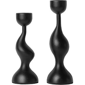Smtyle Ivory Candlestick Holdlers يلقي حاملي شمعة الألومنيوم مجموعة من شموعات تفتق أو ديكور المنزل أو طاولة الطعام أو الرف in Kuwait