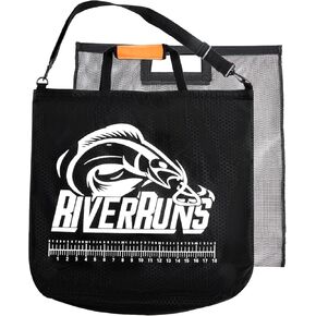 حقيبة وزن الأسماك شديدة التحمل مع بطانة شبكية قابلة للفصل، حقيبة سمك مقاومة للتسرب والتمزق مقاس 23.6 × 22.4 بوصة مع مقياس قياس وحزام كتف قابل للفصل in Kuwait