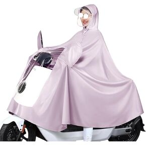 Cycling Raincoat,Hooded Poncho with Mirror Cover for Bikes,E-Bikes,Motorcycles Mobility Scooters(Beige,5X-Large) in Saudi Arabia