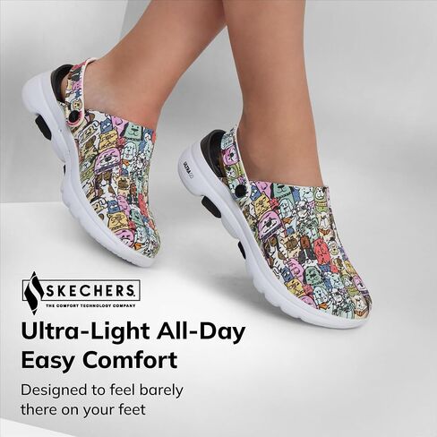 قبقاب نسائي من Skechers، أسود، 6 عرض in Saudi Arabia
