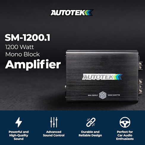 Autotek Street Machine SM-1200.4D 1200 Watt Four Channel Car Audio Amplifier - High Output, Class D, 2, 4, Mono Bridged at 4 Ohm Stable, Low Level Input, Mosfet Power Supply in Kuwait