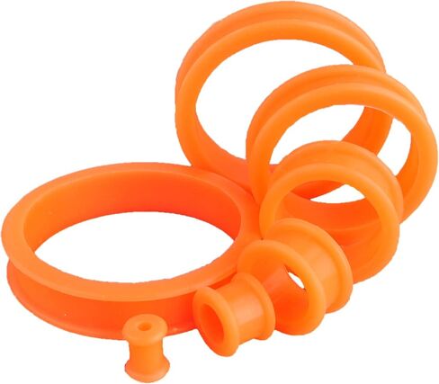 Pair 11/16" (18MM) ORANGE SILICONE FLAT FLARE TUNNELS Double Flare Gauges Thin Soft Flexible Flesh Plugs (2pcs) in Saudi Arabia