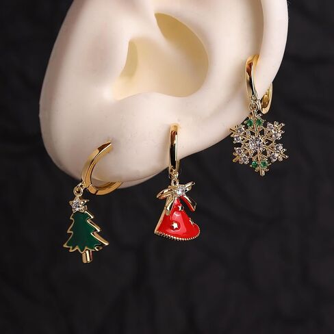 Sonateomber Small Gold Dangle Drop Hoop Huggie Earrings for Women, Statement Cute Rhinestone Earing Wedding Valentine Prom Fashion Jewelry Gift. in Kuwait