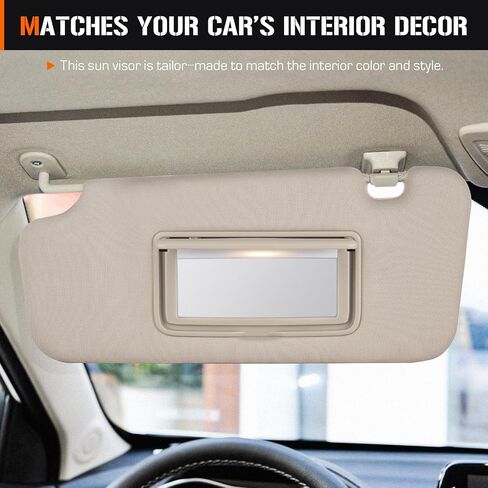 Sun Visor for Nissan Murano 2009-2014 مع خفيفة ، جانب السائق اليساري البيج Sunvisor استبدال 96401-1AA1B ، تصميم قابل للتمديد in Saudi Arabia